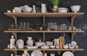 Shelves with dishes