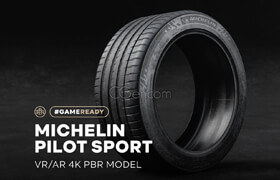 ​Cgtrader - Michelin Pilot Sport Tire 4K PBR VR  AR  low-poly 3d model