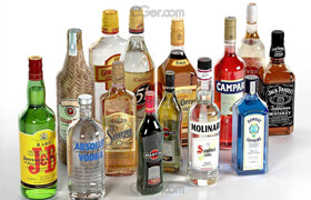 Cgtrader - Collection of Alcoholic Drinks 3D model
