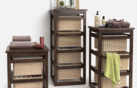 Bathroom furniture with baskets model LAUNDRY wenge