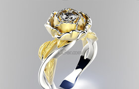 Cgtrader - Peony fashion ring 0004 3D print model