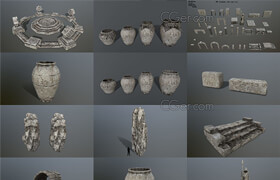 Cgtrader - ruin set 01 3D Model Collection