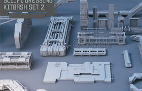 Cgtrader - Scifi dressing kitbash set 2 3D asset