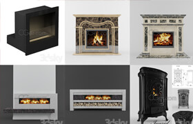 15 3dsky/3ddd fireplace model