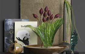 Flower tulips decor set