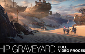 ArtStation - Ship Graveyard Key Art Full Video Process with Alexander Dudar