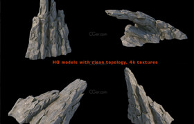 Cgtrader - V-Ray render ready fantasy rocks kit VR  AR  low-poly 3d model