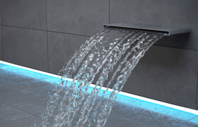 Waterfall for swimming pools