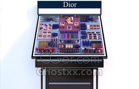 Dior迪奥化妆品展示台和化妆品模型