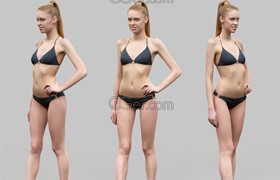 Cgtrader - **** Girl in Black Bikini And high heels Posing 2