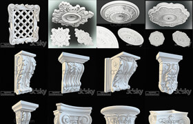 3dsky/3ddd Decoration Decorative plaster 石膏雕花 P1