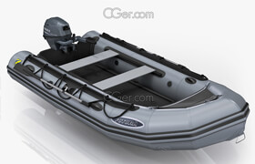 Turbosquid - Inflatable boat Zodiac Mark-2 and Yamaha F15 portable outboard 3D model