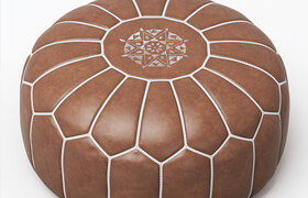 Moroccan Leather Pouf