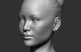 Cubebrush - Asian Female Head Base Mesh