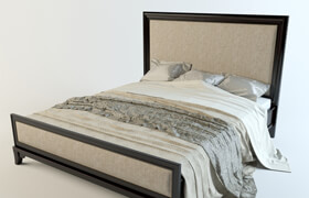 Bed California King Upholstered Panel Bed
