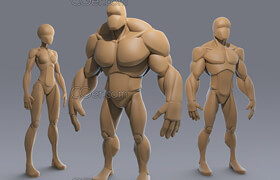 Artstation - Stylized Anatomy BASEMESHES - 3dmodel