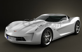 Hum3d - Chevrolet Stingray concept 2009 - Vray - 3D Model [3ds-c4d-fbx-lwo-max-obj-mb]