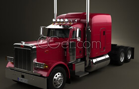 Hum3d - Peterbilt 379 Tractor Truck 1987 - Vray - 3D Model [3ds-c4d-fbx-lwo-max-obj-mb]