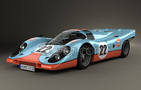 Hum3d - Porsche 917 K 1969 - Vray - 3D model [3ds-c4d-fbx-lwo-max-obj]