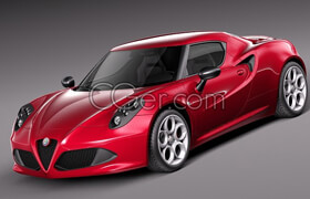 Squir - Alfa Romeo 4C (960) 2013 - 3D Model [3ds-c4d-fbx-lwo-max-obj-mb]