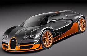 Squir - Bugatti Veyron Super Sport 2012 - 3D Model [3ds-c4d-fbx-lwo-max-obj]