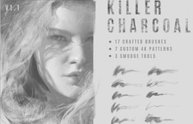 Killer Charcoal - Charcoal imitation brushes for Photoshop - brush