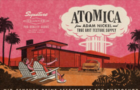 Truegrittexturesupply - Atomica Mid-Century Print Effects