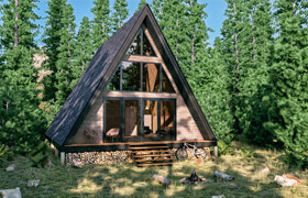 Architecture Inspirations - Forest Cabin Archviz - 3dmodel