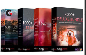 Studio Planet – 4000 Deluxe Bundle Collection ( Transitions-LUTS-Lens Flares -Overlays)