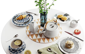 Set of dishes in Scandinavian style
