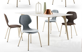 Pode. Chiba chair, Hux table, Tonincasa lamps and decor