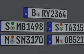 License Plate Germany EU - 3dmodel