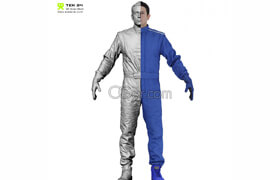 3D Scan Store - Racing Driver A Pose - 3dmodel