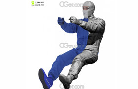 3dscanstore - Male Racing Driver Seated Pose - 3dmodel
