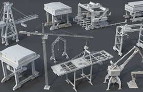 Artstation - Cranes - 11 pieces by Armen Manukyan - 3dmodel