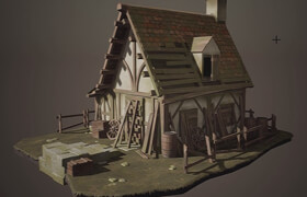Artstation - Creating a Realistic Cabin House for Game in Blender