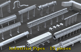 Artstation - Industrial Pipes - 15 pieces by Armen Manukyan - 3dmodel