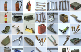 Collection old tools PBR-Scans - 3dmodel