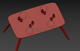4 SEATER TABLE SET - HD - 3dmodel