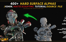 Artstation - 400+ HARD SURFACE ALPHAS 45MIN. MATTE SCULPTING TUTORIALSOURCE FILE - ALPHAS