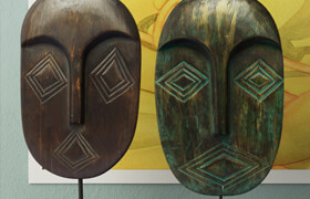 Albesia Wood Mask Decoration