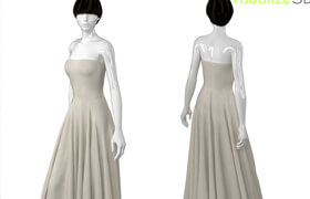 Mannequin with long wedding dress