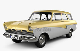 Hum3d - Ford Taunus P2 17M kombi 1957 3D model