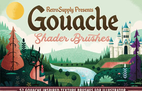 Retro Supply - Gouache Shader Brushes for Adobe Illustrator - brush