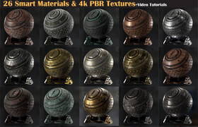 Cubebrush - 26 Smart Materials 4K PBR Textures Video Tutorial - 材质