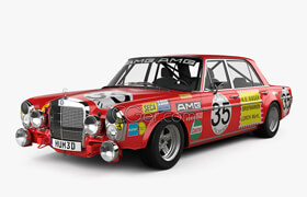 Hum3d - Mercedes-Benz 300 SEL AMG Red Pig 1969 3D model