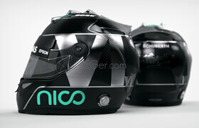 Turbosquid - Nico Rosberg 2016 style Racing helmet
