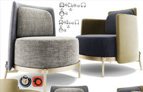 Minotti Tape Armchair Set