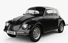 Hum3d - Volkswagen Beetle convertible 1975 3D model