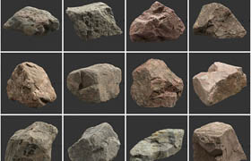 Poliigon - 60 Rock Models - 3dmodel